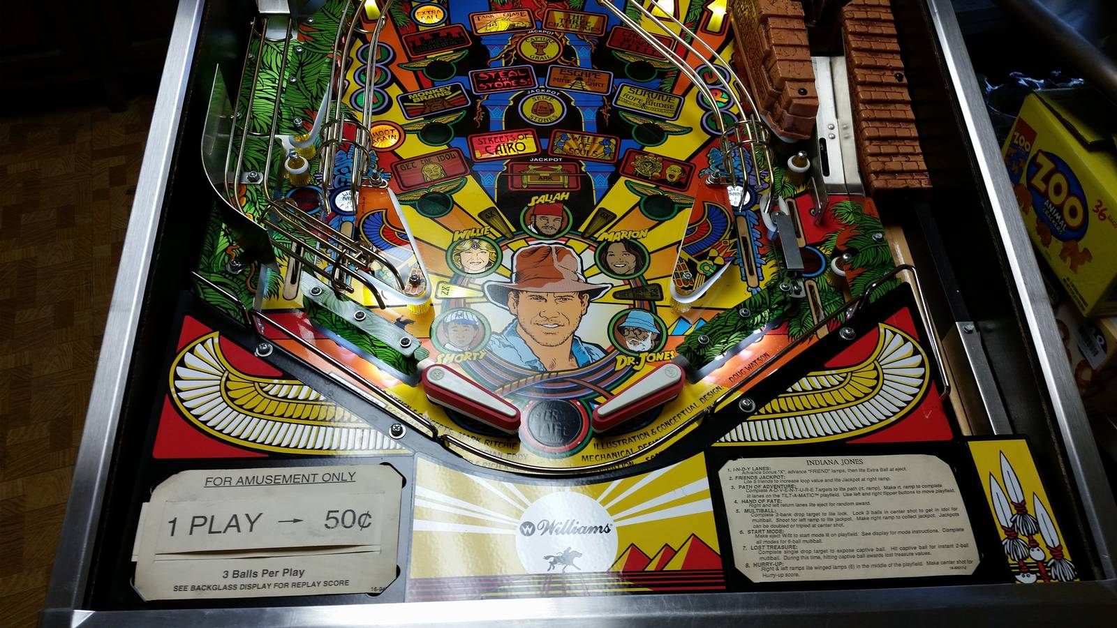 Williams Indiana JOnes Pinball Machine For Sale